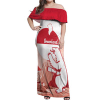 Kalaallit Nunaat Greenland Off Shoulder Maxi Dress Coat Of Arms Flag Style