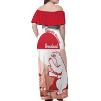 Kalaallit Nunaat Greenland Off Shoulder Maxi Dress Coat Of Arms Flag Style