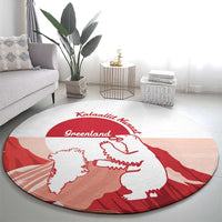 Kalaallit Nunaat Greenland Round Carpet Coat Of Arms Flag Style