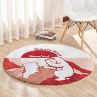 Kalaallit Nunaat Greenland Round Carpet Coat Of Arms Flag Style