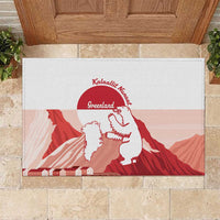 Kalaallit Nunaat Greenland Rubber Doormat Coat Of Arms Flag Style