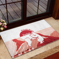 Kalaallit Nunaat Greenland Rubber Doormat Coat Of Arms Flag Style