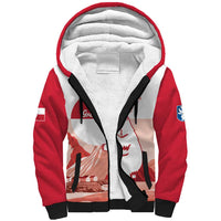 Kalaallit Nunaat Greenland Sherpa Hoodie Coat Of Arms Flag Style