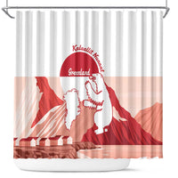 Kalaallit Nunaat Greenland Shower Curtain Coat Of Arms Flag Style