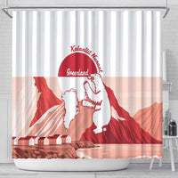 Kalaallit Nunaat Greenland Shower Curtain Coat Of Arms Flag Style