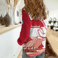 Kalaallit Nunaat Greenland Women Casual Shirt Coat Of Arms Flag Style