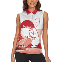 Kalaallit Nunaat Greenland Women Sleeveless Polo Shirt Coat Of Arms Flag Style
