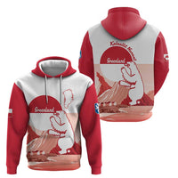 Kalaallit Nunaat Greenland Zip Hoodie Coat Of Arms Flag Style