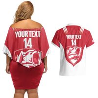 Custom Greenland Football Couples Matching Off Shoulder Short Dress and Hawaiian Shirt Come On Polar-Bamserne