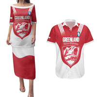 Custom Greenland Football Couples Matching Puletasi and Hawaiian Shirt Come On Polar-Bamserne