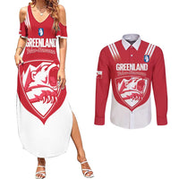 Custom Greenland Football Couples Matching Summer Maxi Dress and Long Sleeve Button Shirt Come On Polar-Bamserne