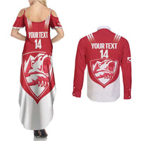 Custom Greenland Football Couples Matching Summer Maxi Dress and Long Sleeve Button Shirt Come On Polar-Bamserne