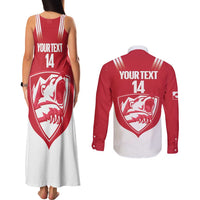 Custom Greenland Football Couples Matching Tank Maxi Dress and Long Sleeve Button Shirt Come On Polar-Bamserne