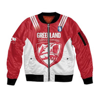 Custom Greenland Football Sleeve Zip Bomber Jacket Come On Polar-Bamserne