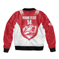 Custom Greenland Football Sleeve Zip Bomber Jacket Come On Polar-Bamserne