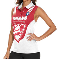 Custom Greenland Football Women Sleeveless Polo Shirt Come On Polar-Bamserne