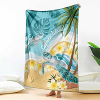Cayman Islands Blanket Sea Turtle Plumeria Tropical Vibes