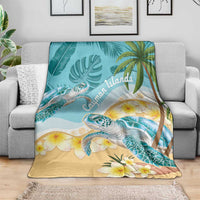 Cayman Islands Blanket Sea Turtle Plumeria Tropical Vibes