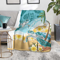 Cayman Islands Blanket Sea Turtle Plumeria Tropical Vibes