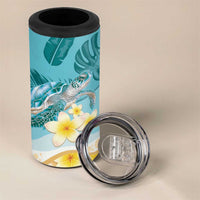 Cayman Islands 4 in 1 Can Cooler Tumbler Sea Turtle Plumeria Tropical Vibes