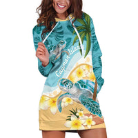 Cayman Islands Hoodie Dress Sea Turtle Plumeria Tropical Vibes
