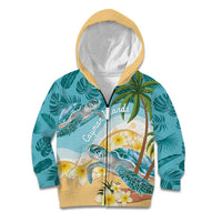 Cayman Islands Kid Hoodie Sea Turtle Plumeria Tropical Vibes