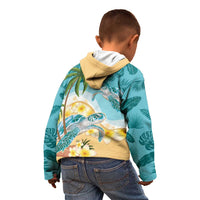 Cayman Islands Kid Hoodie Sea Turtle Plumeria Tropical Vibes