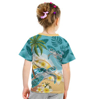 Cayman Islands Kid T Shirt Sea Turtle Plumeria Tropical Vibes