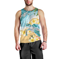 Cayman Islands Men Tank Top Sea Turtle Plumeria Tropical Vibes