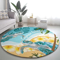 Cayman Islands Round Carpet Sea Turtle Plumeria Tropical Vibes