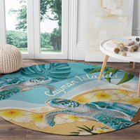 Cayman Islands Round Carpet Sea Turtle Plumeria Tropical Vibes