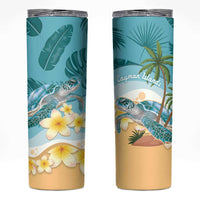 Cayman Islands Skinny Tumbler Sea Turtle Plumeria Tropical Vibes