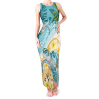 Cayman Islands Tank Maxi Dress Sea Turtle Plumeria Tropical Vibes