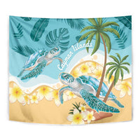 Cayman Islands Tapestry Sea Turtle Plumeria Tropical Vibes