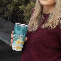 Cayman Islands Tumbler Cup Sea Turtle Plumeria Tropical Vibes