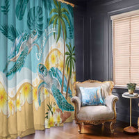 Cayman Islands Window Curtain Sea Turtle Plumeria Tropical Vibes