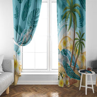 Cayman Islands Window Curtain Sea Turtle Plumeria Tropical Vibes
