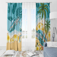 Cayman Islands Window Curtain Sea Turtle Plumeria Tropical Vibes