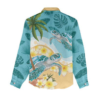 Cayman Islands Women Casual Shirt Sea Turtle Plumeria Tropical Vibes