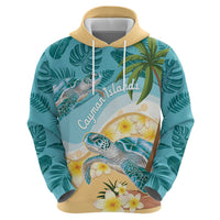 Cayman Islands Zip Hoodie Sea Turtle Plumeria Tropical Vibes
