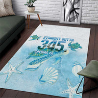 Cayman Islands 345 Area Rug Sea Turtle Watercolor Style
