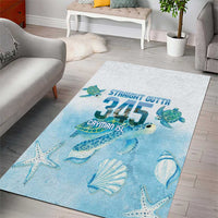 Cayman Islands 345 Area Rug Sea Turtle Watercolor Style