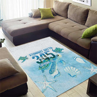 Cayman Islands 345 Area Rug Sea Turtle Watercolor Style