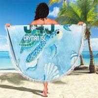 Cayman Islands 345 Beach Blanket Sea Turtle Watercolor Style