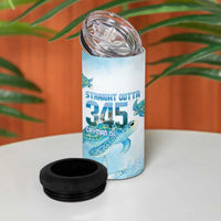 Cayman Islands 345 4 in 1 Can Cooler Tumbler Sea Turtle Watercolor Style