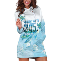 Cayman Islands 345 Hoodie Dress Sea Turtle Watercolor Style