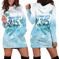 Cayman Islands 345 Hoodie Dress Sea Turtle Watercolor Style