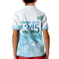 Cayman Islands 345 Kid Polo Shirt Sea Turtle Watercolor Style
