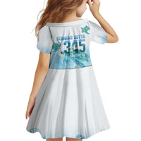 Cayman Islands 345 Kid Short Sleeve Dress Sea Turtle Watercolor Style
