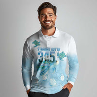 Cayman Islands 345 Long Sleeve Polo Shirt Sea Turtle Watercolor Style